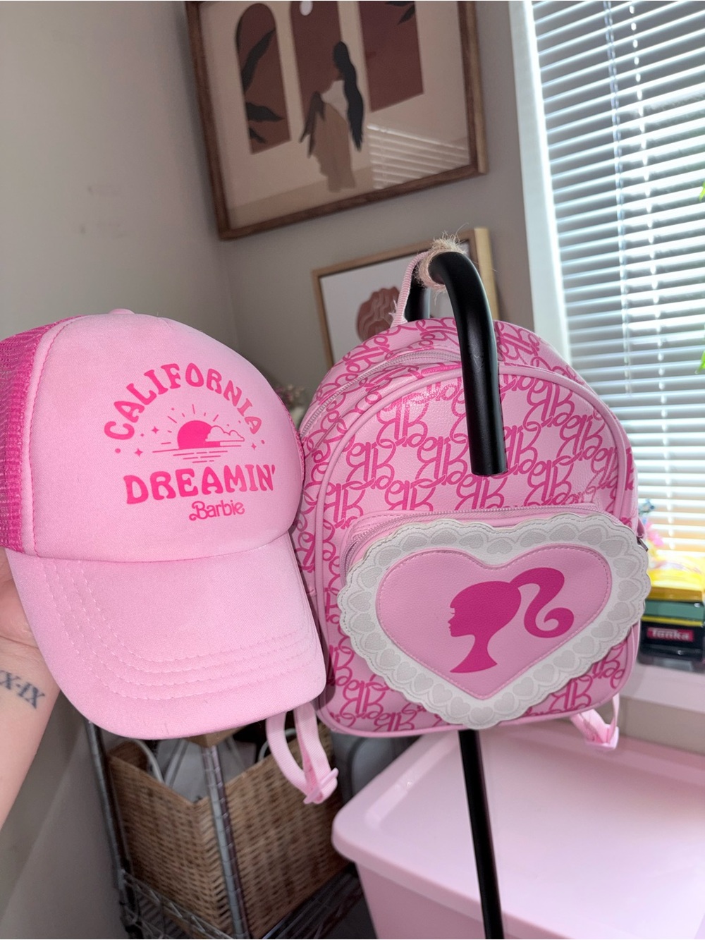 Barbie Pink Backpack with Matching Pink 'California Dreamin' Cap BUNDLE - Picture 2 of 12